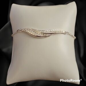 5/$25 AVON Silvertone Wave Chain Tennis Bracelet